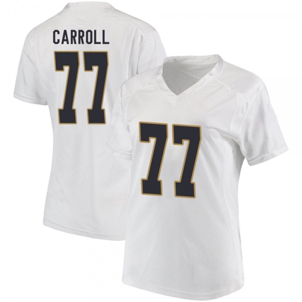 Quinn Carroll Notre Dame Fighting Irish NCAA Women's #77 White Game College Stitched Football Jersey IPE1355UG